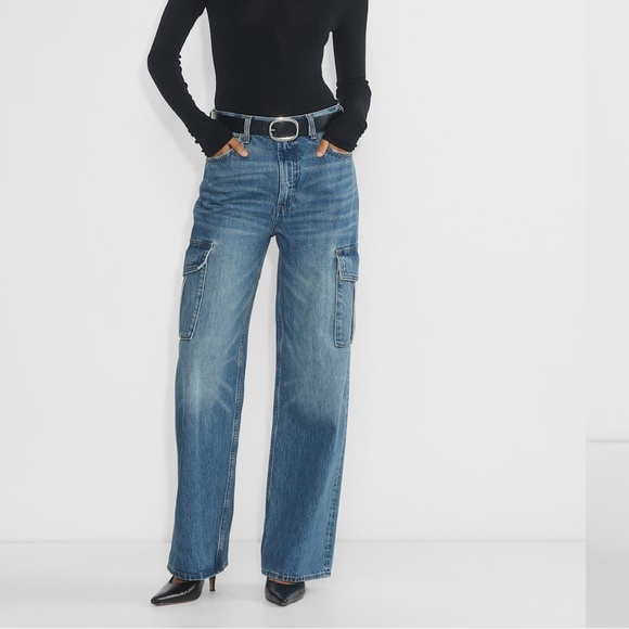 Denim Forum Denim - Denim Forum The Farrah Hi-Rise Cargo Jean